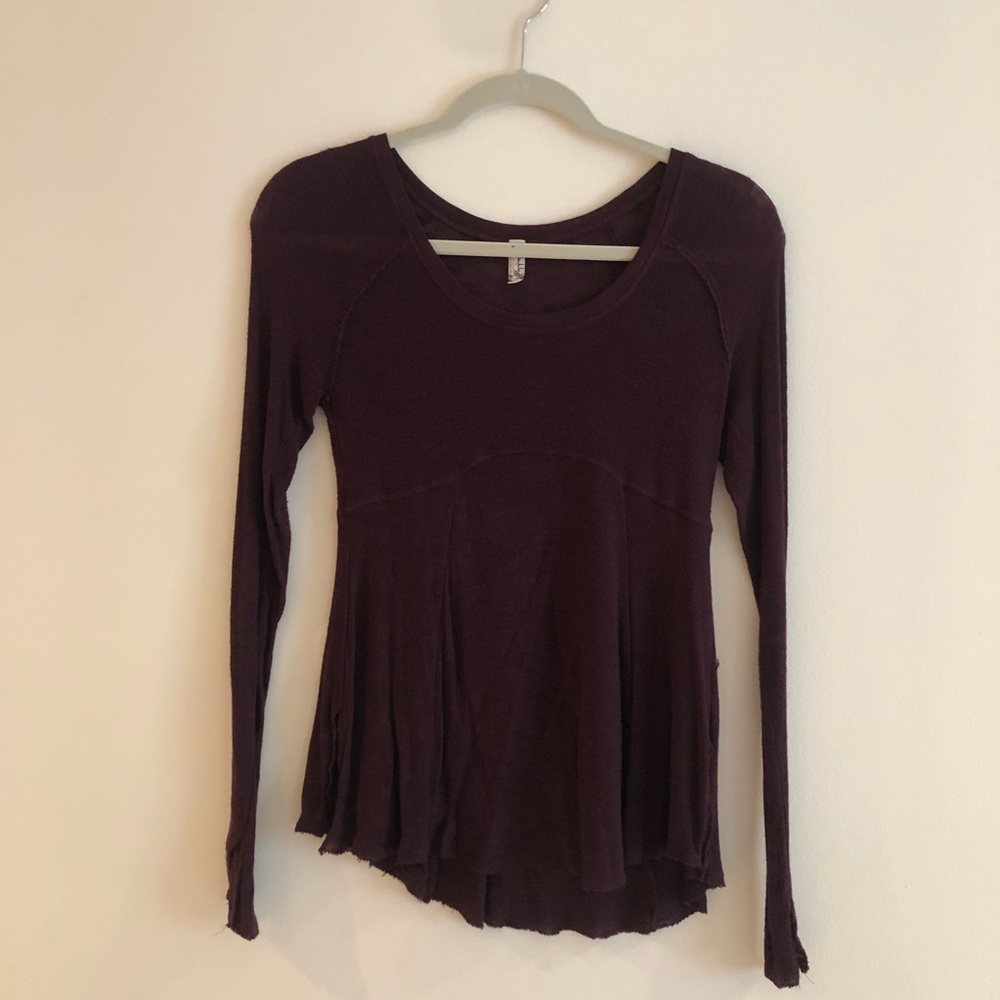 Free People Purple Long Sleeve Top Size M